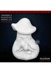 Sinirli Mantar Heykeli (24x17 cm) Ham Polyester - Tual Hobi Sanat