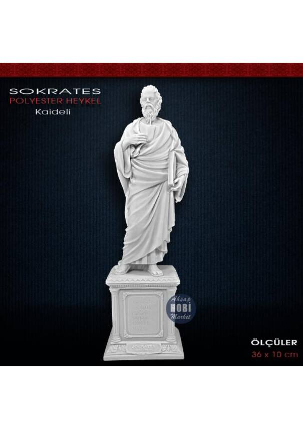 Sokrates Heykel Biblo Kaideli (36x10cm) Ham Polyester - 1