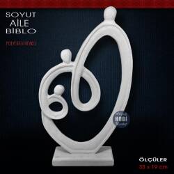 Soyut Aile Biblo Heykeli (33x19 cm) Ham Polyester - Tual Hobi Sanat