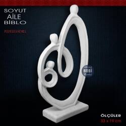 Soyut Aile Biblo Heykeli (33x19 cm) Ham Polyester - Tual Hobi Sanat (1)