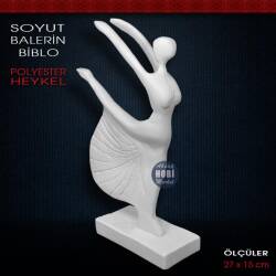 Soyut Balerin Biblo Heykeli (27x15 cm) Ham Polyester - Tual Hobi Sanat