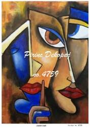 Soyut Kadın Yüzü Figürlü Pirinç Dekopaj Model : 4759 - Line Art