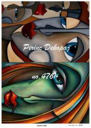 Soyut Kadın Yüzü Figürlü Pirinç Dekopaj Model : 4761 - Line Art