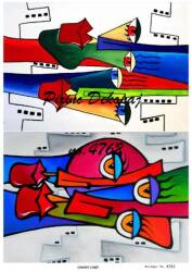 Soyut Kadın Yüzü Figürlü Pirinç Dekopaj Model : 4762 - Line Art