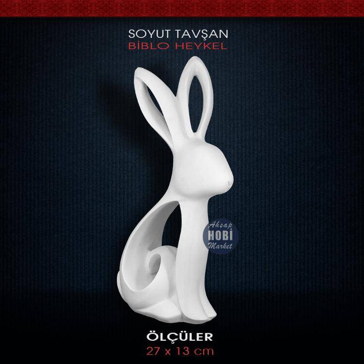 Soyut Tavşan Biblo Heykel (27x13cm) Ham Polyester - 1
