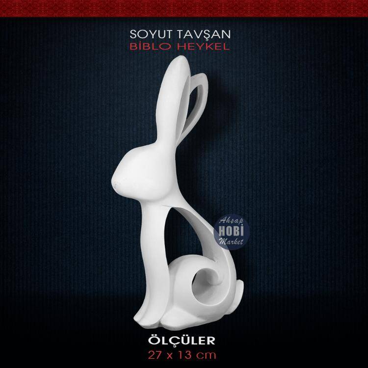 Soyut Tavşan Biblo Heykel (27x13cm) Ham Polyester - 2