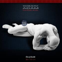 Soyut Yatan Adam Heykeli (36x10cm) Ham Polyester - Tual Hobi Sanat