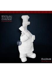 Spatulalı Ahçıbaşı Ördek Biblo (20x8 cm) Ham Polyester - Tual Hobi Sanat