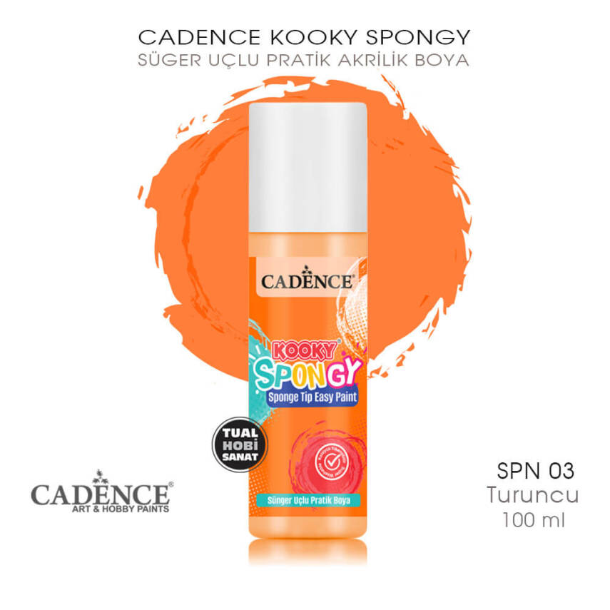 Spongy Sünger Uçlu Pratik Boya SPN03 Turuncu 100ML - 1