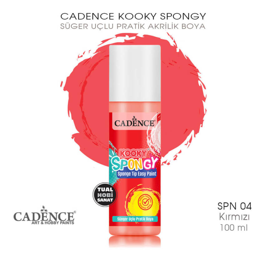 Spongy Sünger Uçlu Pratik Boya SPN04 Kırmızı 100ML - 1