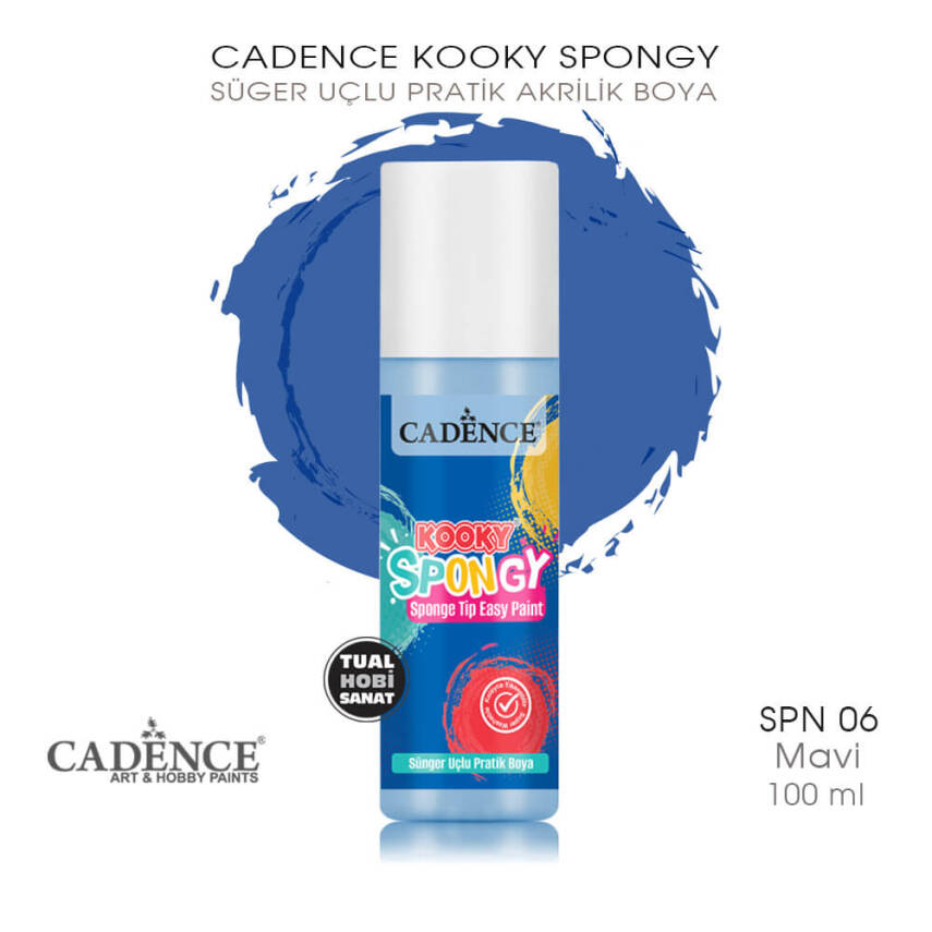 Spongy Sünger Uçlu Pratik Boya SPN06 Mavi 100ML - 1
