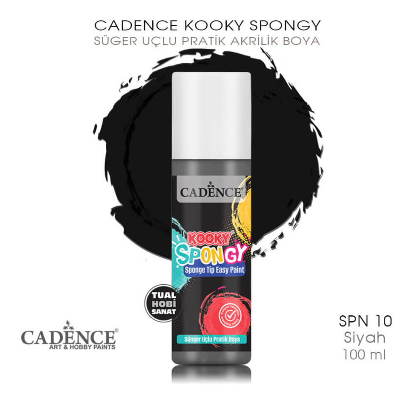 Spongy Sünger Uçlu Pratik Boya SPN10 Siyah 100ML - 1
