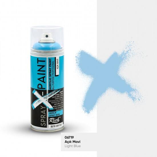 Spray X-Paint Akrilik Sprey Boya 6719 Açık Mavi 400ml - 1