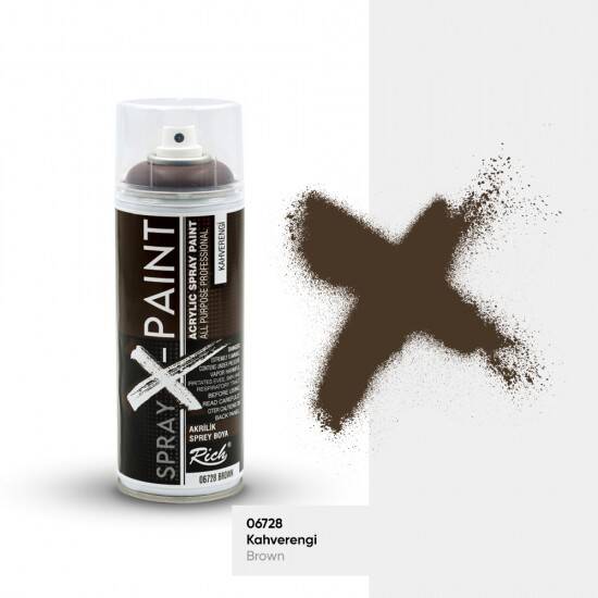 Spray X-Paint Akrilik Sprey Boya 6728 Kahverengi 400ml - 1