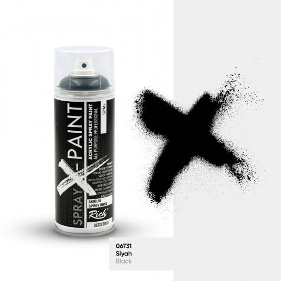 Spray X-Paint Akrilik Sprey Boya 6731 Siyah 400ml - 1