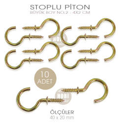 Stoplu Piton Kanca Vida Büyük (40x20 mm) 10 Adet - Tual Hobi Sanat