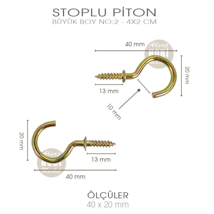 Stoplu Piton Kanca Vida Büyük (40x20 mm) 10 Adet - 2