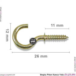 Stoplu Piton Kanca Vida Küçük (26x12 mm) 10 Adet - Tual Hobi Sanat (1)