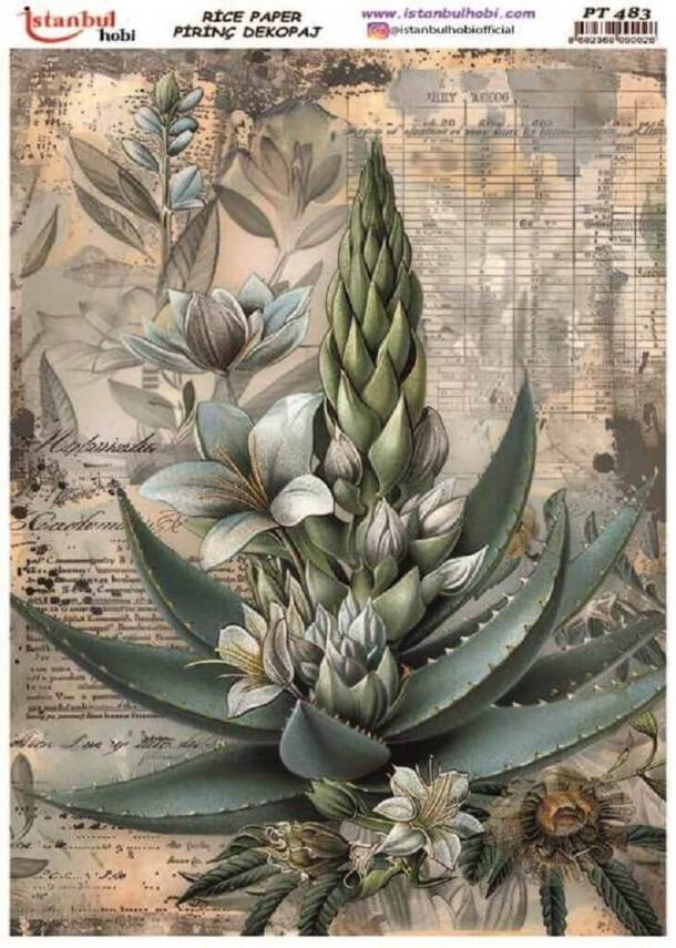 Sukulent Desenli Pirinç Dekopaj Model : PT 00483 - 1