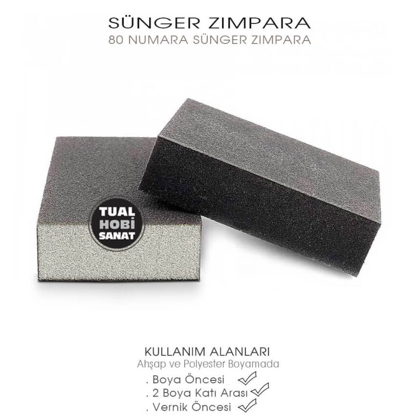 Sünger Zımpara 80 Numara (92x68x25 mm) - 1