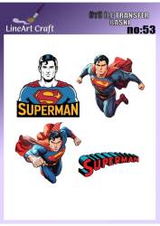 Superman Desenli Kumaş Transfer Kağıdı LNT-K053(20x20 cm) - Line Art