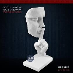 Sus Adam Tekli Maske Heykeli (27x13cm) Ham Polyester - Tual Hobi Sanat