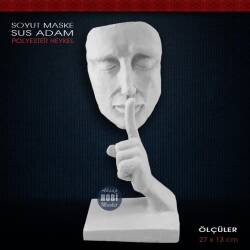 Sus Adam Tekli Maske Heykeli (27x13cm) Ham Polyester - Tual Hobi Sanat (1)