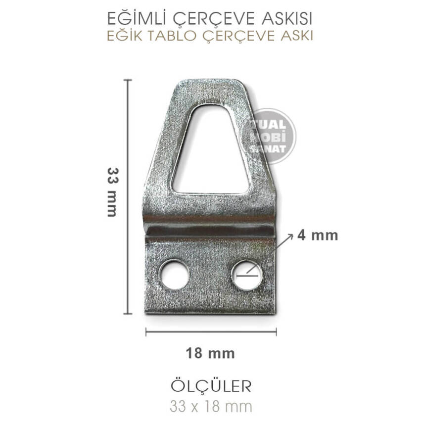 Tablo Çerçeve Askı Aparatı Eğik (33x18 mm) - 3
