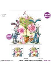 Tavşan Desenli Pirinç Dekopaj Model : 3091 - Line Art