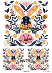 Tavşan Desenli Pirinç Dekopaj Model : 4499 - Line Art