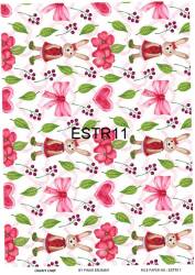 Tavşan Desenli Pirinç Dekopaj Model : ESTR11 - Line Art