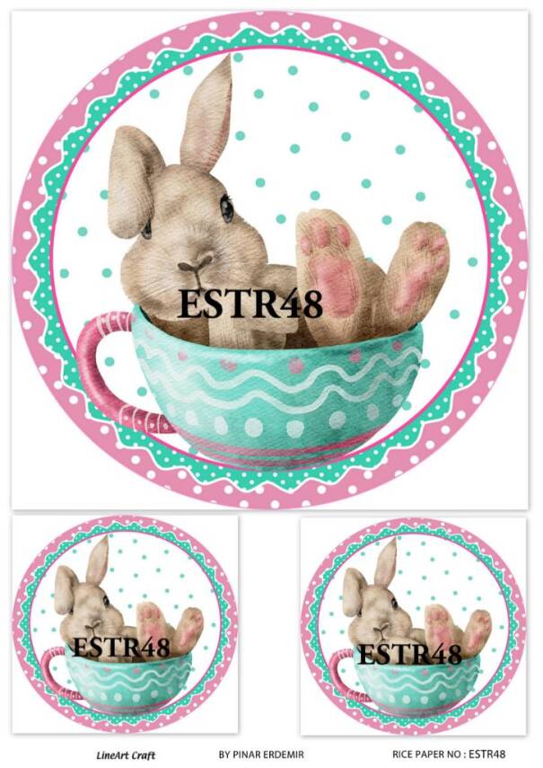 Tavşan Desenli Pirinç Dekopaj Model : ESTR48 - 1