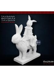 Tavşana Binen Tavşan Biblo (27x19 cm) Ham Polyester - Tual Hobi Sanat