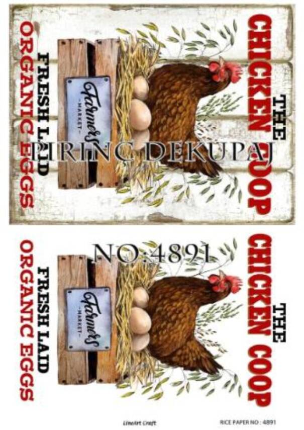 Tavuk Desenli Pirinç Dekopaj Model : 4891 - 1