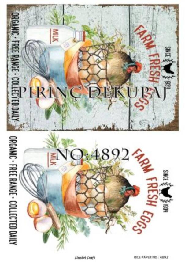 Tavuk Desenli Pirinç Dekopaj Model : 4892 - 1