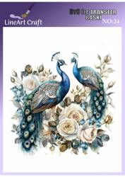 Tavus Kuşu Desenli Kumaş Transfer Kağıdı LNT-K024 (20x20 cm) - Line Art