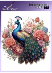 Tavus Kuşu Desenli Kumaş Transfer Kağıdı LNT-K148 (20x20 cm) - Line Art