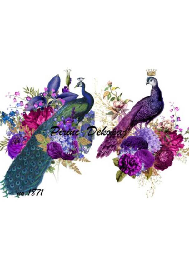 Tavus Kusu Desenli Pirinç Dekopaj Model : 1871 - 1