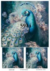 Tavus Kuşu Desenli Pirinç Dekopaj Model : 5914 - Line Art