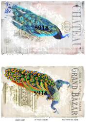 Tavus Kuşu Desenli Pirinç Dekopaj Model : 5918 - Line Art