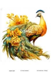 Tavus Kuşu Desenli Pirinç Dekopaj Model : TVSKŞ02 - Line Art