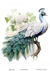 Tavus Kuşu Desenli Pirinç Dekopaj Model : TVSKŞ05 - Line Art