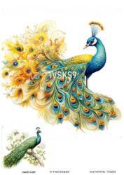 Tavus Kuşu Desenli Pirinç Dekopaj Model : TVSKŞ09 - Line Art