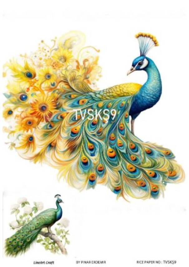 Tavus Kuşu Desenli Pirinç Dekopaj Model : TVSKŞ09 - 1