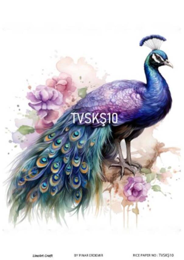 Tavus Kuşu Desenli Pirinç Dekopaj Model : TVSKŞ10 - 1