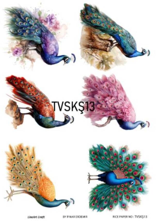 Tavus Kuşu Desenli Pirinç Dekopaj Model : TVSKŞ13 - 1