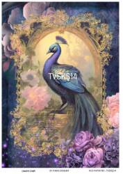 Tavus Kuşu Desenli Pirinç Dekopaj Model : TVSKŞ14 - Line Art