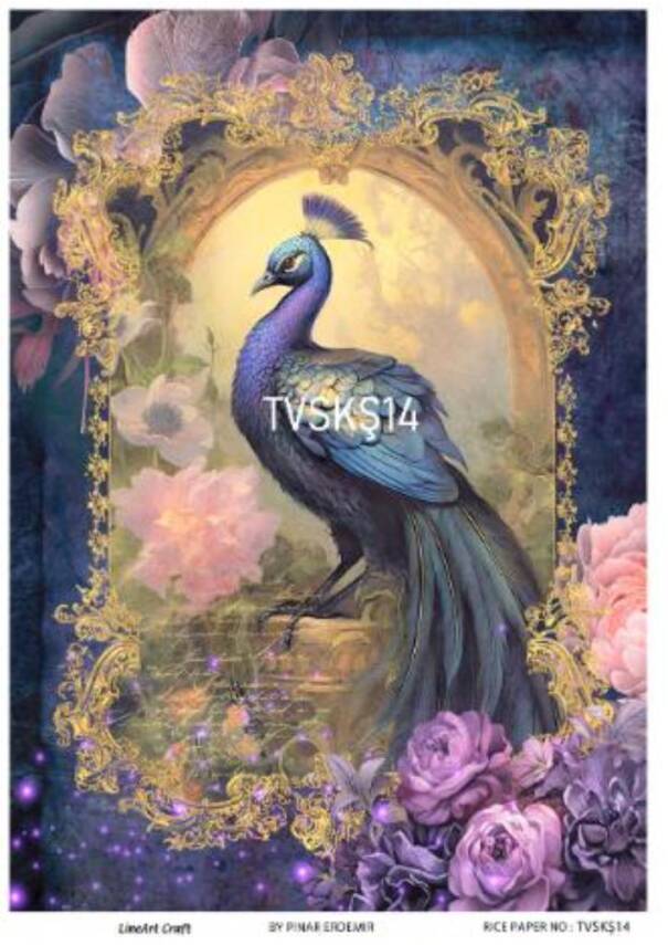 Tavus Kuşu Desenli Pirinç Dekopaj Model : TVSKŞ14 - 1