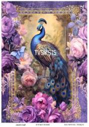 Tavus Kuşu Desenli Pirinç Dekopaj Model : TVSKŞ15 - Line Art