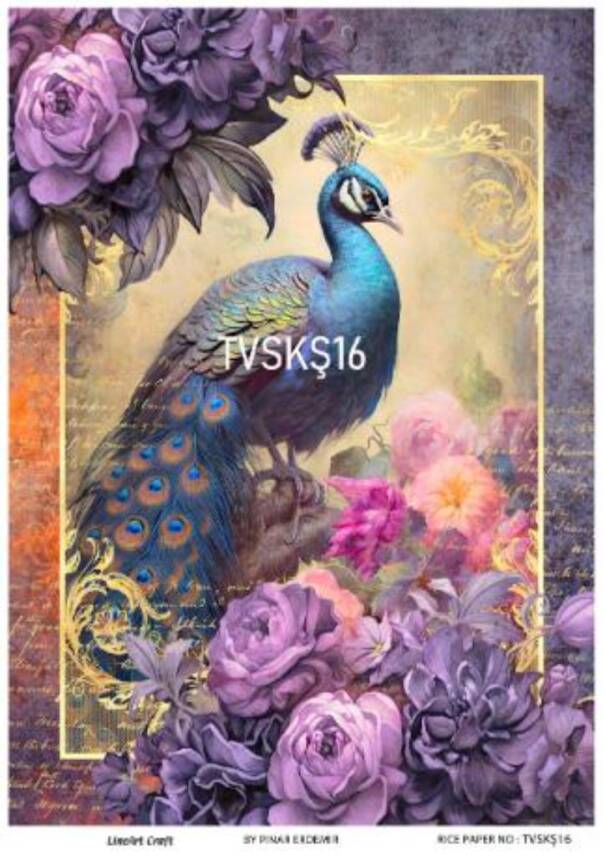 Tavus Kuşu Desenli Pirinç Dekopaj Model : TVSKŞ16 - 1